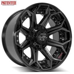 4PLAY - 4PLAY Wheels 4P80R-20100-5D55-24BBT 4P80R 20x10 5x5.0/5.5 -24mm Black/Brushed - Image 1
