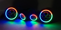 Quake LED - Quake LED QTE781 7" HD RGB Headlight & Fog Light Kit for Jeep Wrangler CJ/TJ/JK - Image 1