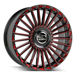 Strada - Strada Wheels SF6829050130GBMLR MARTELLO 22x9 5x4.5/120 30mm Black/Red Milled - Image 1