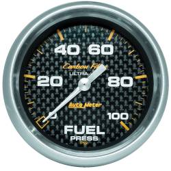 AutoMeter - AutoMeter 4863 Carbon Fiber Electric Fuel Pressure Gauge 2-5/8" 100psi - Image 1