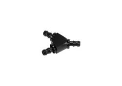 Fleece Performance - Fleece FPE-FIT-Y06-BLK 3/8" Black Aluminum Barbed Y-Fitting -6 Pushlock Hose - Image 1