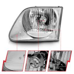 Anzo USA - Anzo USA 111030 Chrome Crystal Headlight Set for 97-03 Ford F150/Expedition - Image 3