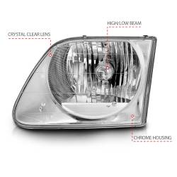 Anzo USA - Anzo USA 111030 Chrome Crystal Headlight Set for 97-03 Ford F150/Expedition - Image 4