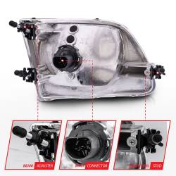 Anzo USA - Anzo USA 111030 Chrome Crystal Headlight Set for 97-03 Ford F150/Expedition - Image 5