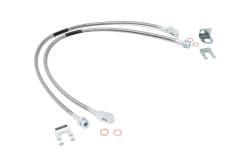Rough Country Suspension Systems - Rough Country Front Stainless Brake Lines for Jeep XJ/TJ w/4"-6" Lift 89702 - Image 1