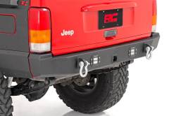 Rough Country Suspension Systems - Rough Country 110504 Heavy Duty Black Rear Bumper for 84-01 Jeep Cherokee XJ - Image 1