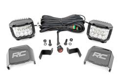 Rough Country Suspension Systems - Rough Country 71033 A-Pillar 2" LED Ditch Light Kit-Flood for 15-24 Ford F150 - Image 1