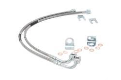 Rough Country Suspension Systems - Rough Country Front Stainless Brake Lines for Jeep JK w/4"-6" Lift 89707 - Image 1