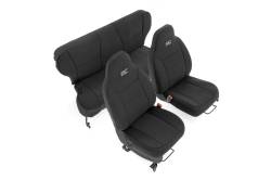 Rough Country Suspension Systems - Rough Country Front/Rear Seat Covers Black for 97-01 Cherokee XJ 91022 - Image 1