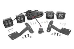Rough Country Suspension Systems - Rough Country 70837 A-Pillar 2" LED Ditch Light Kit-Spot for 14-21 Toyota Tundra - Image 1