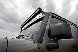 Rough Country Suspension Systems - Rough Country Upper Windshield 50" Light Bar Mounts Black for Jeep JK 70504 - Image 3