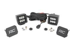 Rough Country Suspension Systems - Rough Country 71047 A-Pillar 2" LED Ditch Light Kit-Spot for 21-25 Ford Bronco - Image 1