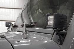 Rough Country Suspension Systems - Rough Country Lower Windshield Light Mounts Black for Jeep Wrangler JK 70044 - Image 3