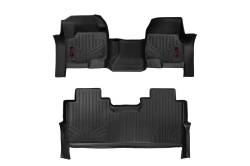 Rough Country Suspension Systems - Rough Country Front/Rear Floor Liners Black 17-24 Super Duty Crew M-51173 - Image 1