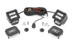 Rough Country Suspension Systems - Rough Country 71046 A-Pillar 2" LED Ditch Light Kit-Flood for 21-25 Ford Bronco - Image 1