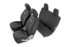 Rough Country Suspension Systems - Rough Country 91005 Front/Rear Seat Covers Black for 07-10 Wrangler JK 2DR - Image 1