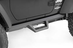 Rough Country Suspension Systems - Rough Country 90761 Contoured Drop Step Nerf Bars Black for Wrangler JL 2DR - Image 1