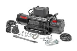 Rough Country Suspension Systems - Rough Country 9500lb 12V Electric Pro Series Winch w/Synthetic Rope PRO9500S - Image 1