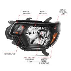Anzo USA - Anzo USA 111395 Crystal Headlight Set for 12-15 Toyota Tacoma - Image 2