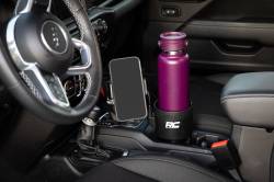 Rough Country Suspension Systems - Rough Country J5054 2-in-1 Expanding Center Console Cup/Phone Holder Black - Image 2
