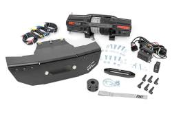 Rough Country Suspension Systems - Rough Country 93157 Front Winch Mount w/Winch Black for Polaris RZR Turbo S4 - Image 1