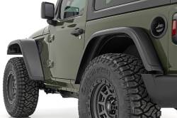 Rough Country Suspension Systems - Rough Country A-J01822 WF1 Fender Flares Black for 18-26 Jeep Wrangler JL - Image 1