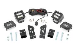 Rough Country Suspension Systems - Rough Country 93077 A-Pillar 2" LED Pod Ditch Light Kit for Polaris RZR Pro XP - Image 1