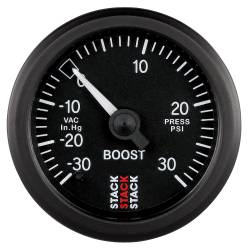Stack - Stack ST3112 52mm Mechanical Boost Gauge -30inHg to +30 PSI Black - Image 1