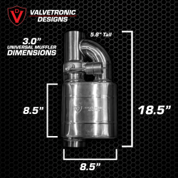 Valvetronic Designs - Valvetronic UVM.76MM.X1 3.0 Single Valved Muffler Kit w/Control Box - Image 2