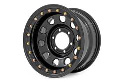 Rough Country Suspension Systems - Rough Country RC51-7655SL D-Window Beadlock Style Wheel 17x9 6x5.5 -12mm Black - Image 1