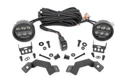 Rough Country Suspension Systems - Rough Country 72117 A-Pillar 3.5" LED Ditch Light Kit-Spot for 24 Land Cruiser - Image 1