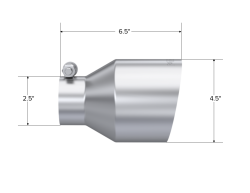 MBRP Exhaust - MBRP Exhaust T5191 Tip 4.5" OD Out 2.5" ID 6.5" Length Single Wall T304 - Image 2