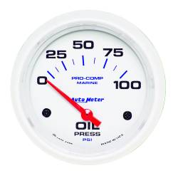 AutoMeter - AutoMeter 200759 2-5/8" Oil Pressure 0-100 PSI Marine White - Image 1