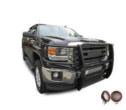 Black Horse Off Road - Black Horse 17GS12MA-PLFR Black Grille Guard w/LED for Sierra 1500 Limited - Image 2