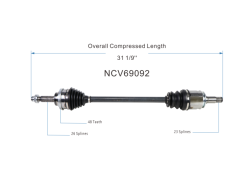 GSP - GSP NCV69092 Rear CV Axle Assembly for Lexus/Toyota 2.4/3.3 - Image 6