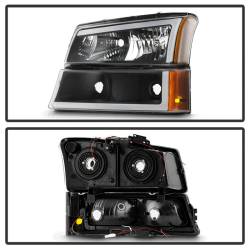 Spyder Auto - Spyder Auto 4112818 Crystal Headlights w/Bumper Lights w/Led Light Bar Black - Image 2