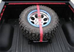 N-Fab - N-Fab BM1TCRD Gloss Black Bed Mounted Tire Carrier w/Red Strap - Image 3