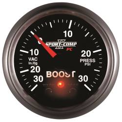 AutoMeter - AutoMeter 3677 Sport-Comp II Vacuum/Boost w/Peak & Warn 30' HG/30PSI 2-1/16" - Image 4