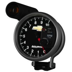 AutoMeter - AutoMeter 880445 5" Pedestal Tacho 10000RPM w/Ext.Shift-Lite Chevy Gold Bowtie - Image 3