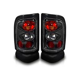Winjet - Winjet CTWJ-0012-BC Black/Clear Taillights for 94-01 Dodge RAM Pick Up - Image 1
