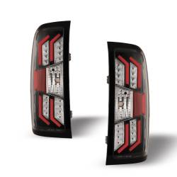 Winjet - Winjet CTRNG0383-GBC-RG Gloss Black/Clear Red Glow-Bar LED Taillights for Chevy - Image 1