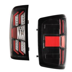 Winjet - Winjet CTRNG0383-GBC-RG Gloss Black/Clear Red Glow-Bar LED Taillights for Chevy - Image 2