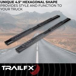 TrailFX - TrailFX AL4016B A4 Series Nerf Bars 4.5" Hex Black for Rocker Panel Mount - Image 2