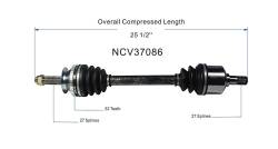 GSP - GSP NCV37086 Front Left CV Axle Assembly for 01-05 Hyundai Santa Fe 2.7/3.5 - Image 6