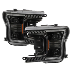 Spyder Auto - Spyder Auto 9960437 Black Sequential LED High/Low Headlights for 18-20 Ford F150 - Image 1