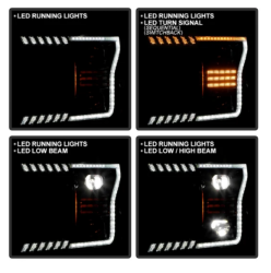 Spyder Auto - Spyder Auto 9960437 Black Sequential LED High/Low Headlights for 18-20 Ford F150 - Image 3