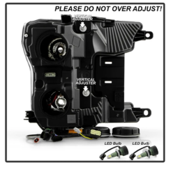 Spyder Auto - Spyder Auto 9960437 Black Sequential LED High/Low Headlights for 18-20 Ford F150 - Image 6