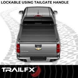 TrailFX - TrailFX TFX5703 Premium Flush Tri-Fold Tonneau Cover Lockable Black Aluminum - Image 2