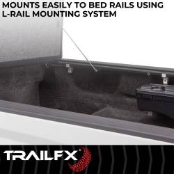 TrailFX - TrailFX TFX5704 Premium Flush Tri-Fold Tonneau Cover Lockable Black Aluminum - Image 2