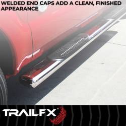 TrailFX - TrailFX A8212S 6" Oval Straight Nerf Bar w/Step Pad SS Rocker Mount - Image 2